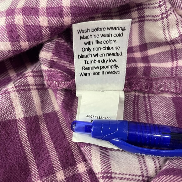 SO Girls Cotton Flannel Magenta & White Plaid Long Sleeve Size Large 10/12 #5018 - Picture 11 of 12